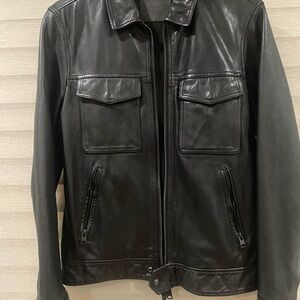 All Saints - Men's Black Leather Jacket